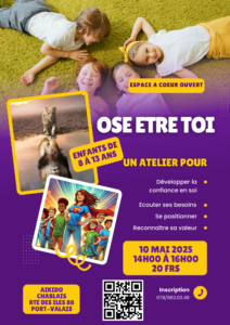 Purple and Yellow Minimalist Summer Camp Flyer